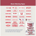 Stock warning tape 2"x110yds